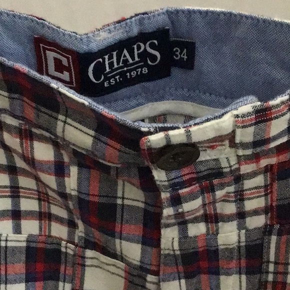Chaps Red/Blue Patchwork Shorts size 34, Fun shorts for Golf,or Casual e… - Picture 3 of 5